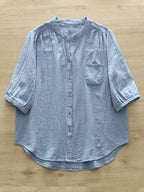 Women's Simple Solid Color Linen Blend Casual Shirt