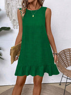 Casual dress with ruffled sleeves