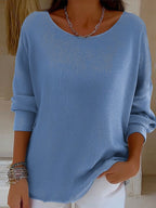 Women's casual autumn and winter long-sleeved ribbed shirt