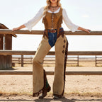 Women's Vintage Western Style Fringed Chaps