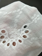 Women's Retro Lace Cotton And Linen Mid-length Sleeves V-neck Top