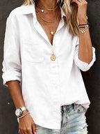 Casual Cotton Pocket Long Sleeve Shirt