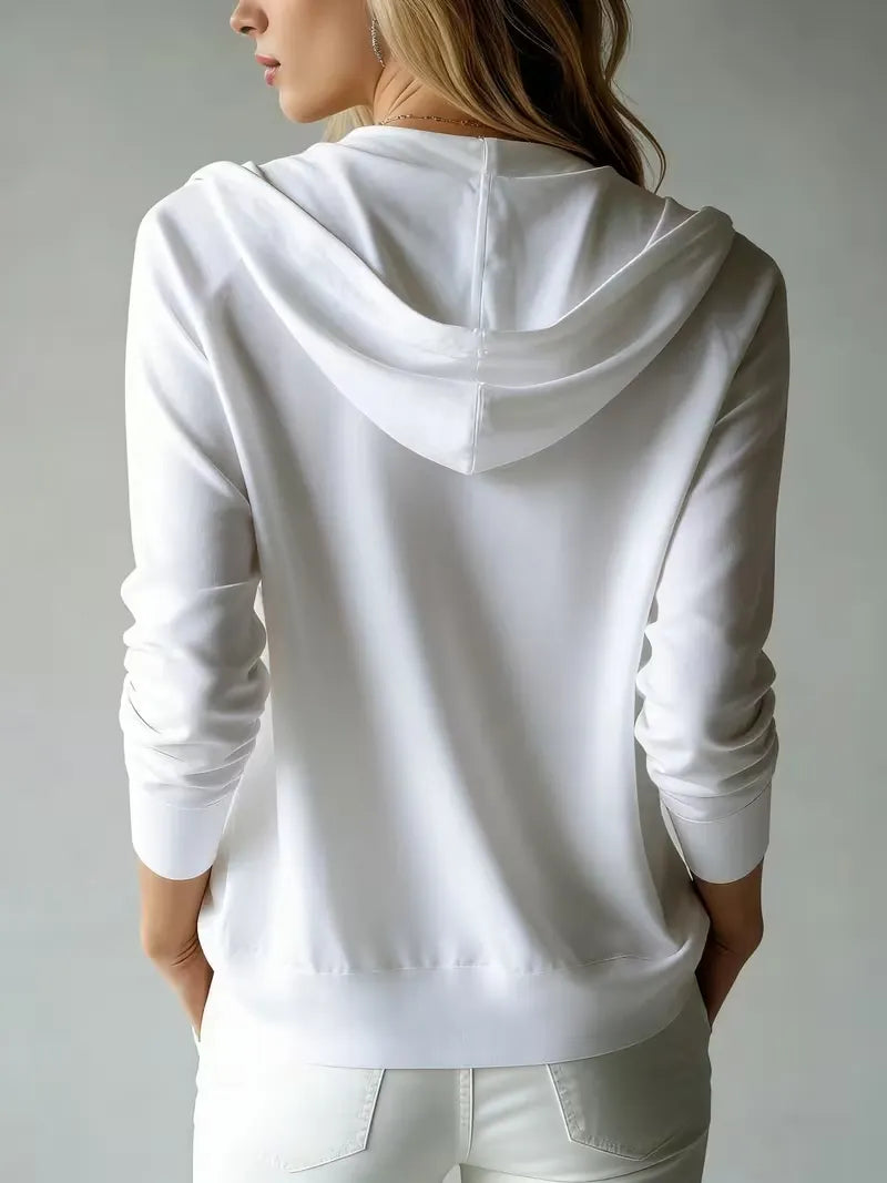 Women's Casual Elegant Spring Long Sleeve Button-up Loose Fit Cardigan Hoodie