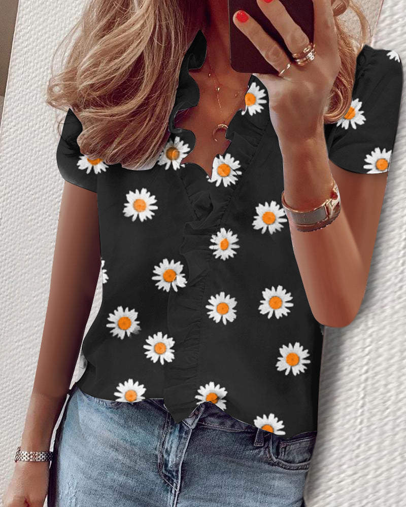 Long Sleeve Ruffled Shirt