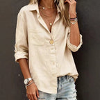 Casual Cotton Pocket Long Sleeve Shirt