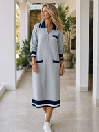 Effortless Office Pocket Detail Knit Dress