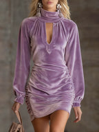 Retro High-end Velvet Material Body-hugging Dress