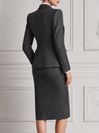 Dark Grey Pinstripe Three-Piece Suit Set