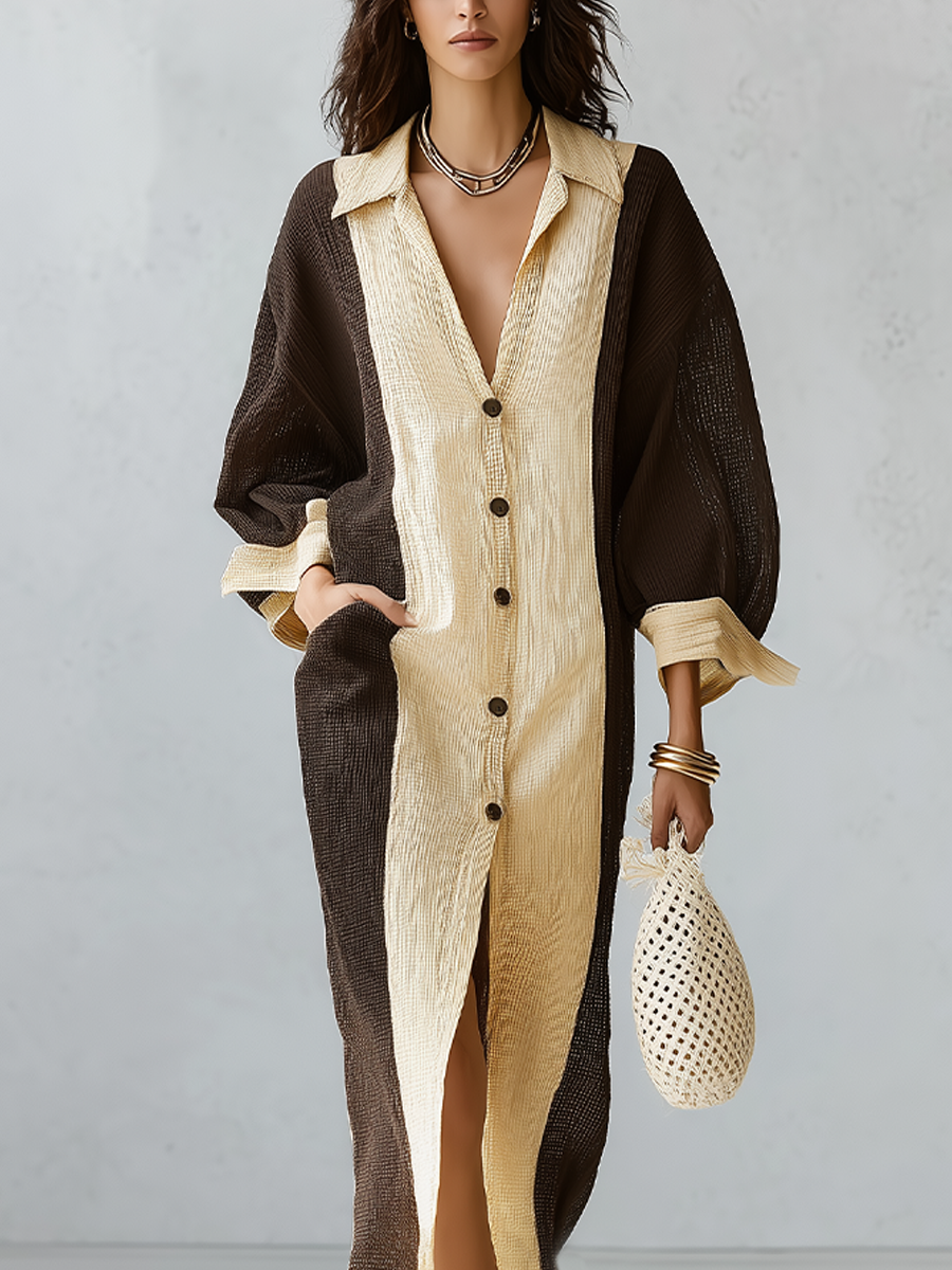 Bohemian Brown Textured Dress