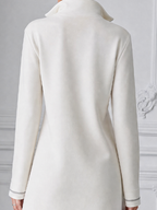 White Half Zip Stand Collar Sweatshirt