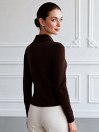 Argyle Pattern Polo Collar Knit Sweater