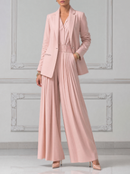 Blush Pink Fall Fashion Tailored Three-Piece Blazer