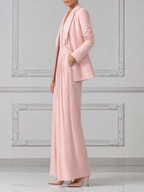 Blush Pink Fall Fashion Tailored Three-Piece Blazer