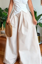 Women's Casual Tie Waist Cinching Vest or Oversized Wide Leg Pants