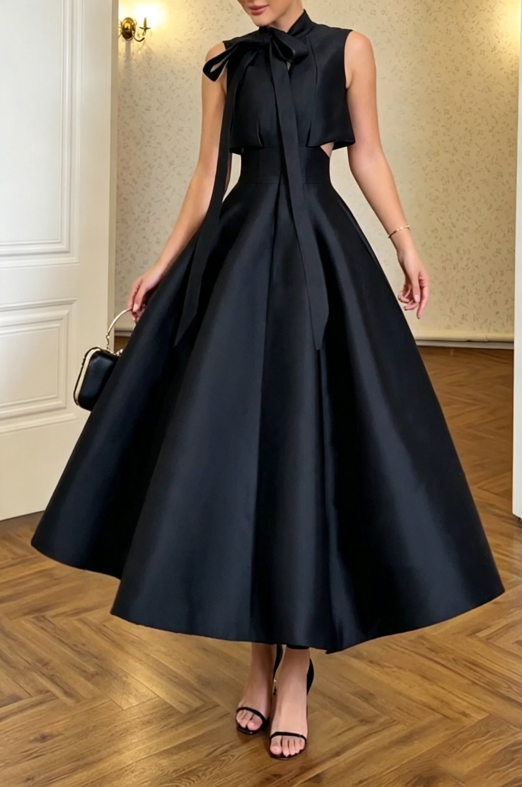 Women's Elegant A-Line Hem Simple Maxi Dress