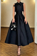 Women's Elegant A-Line Hem Simple Maxi Dress