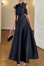 Women's Elegant A-Line Hem Simple Maxi Dress