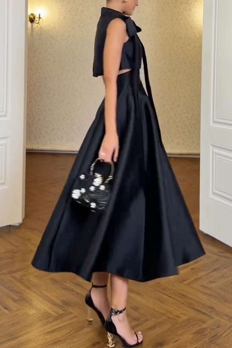 Women's Elegant A-Line Hem Simple Maxi Dress