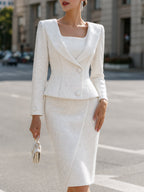 Shimmering Tailored Skirt Set