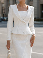 Shimmering Tailored Skirt Set