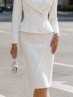 Shimmering Tailored Skirt Set