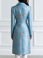 Chain-Print Satin Longline Blazer