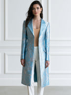 Chain-Print Satin Longline Blazer