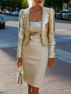 Sequin Jacket And Dress Set