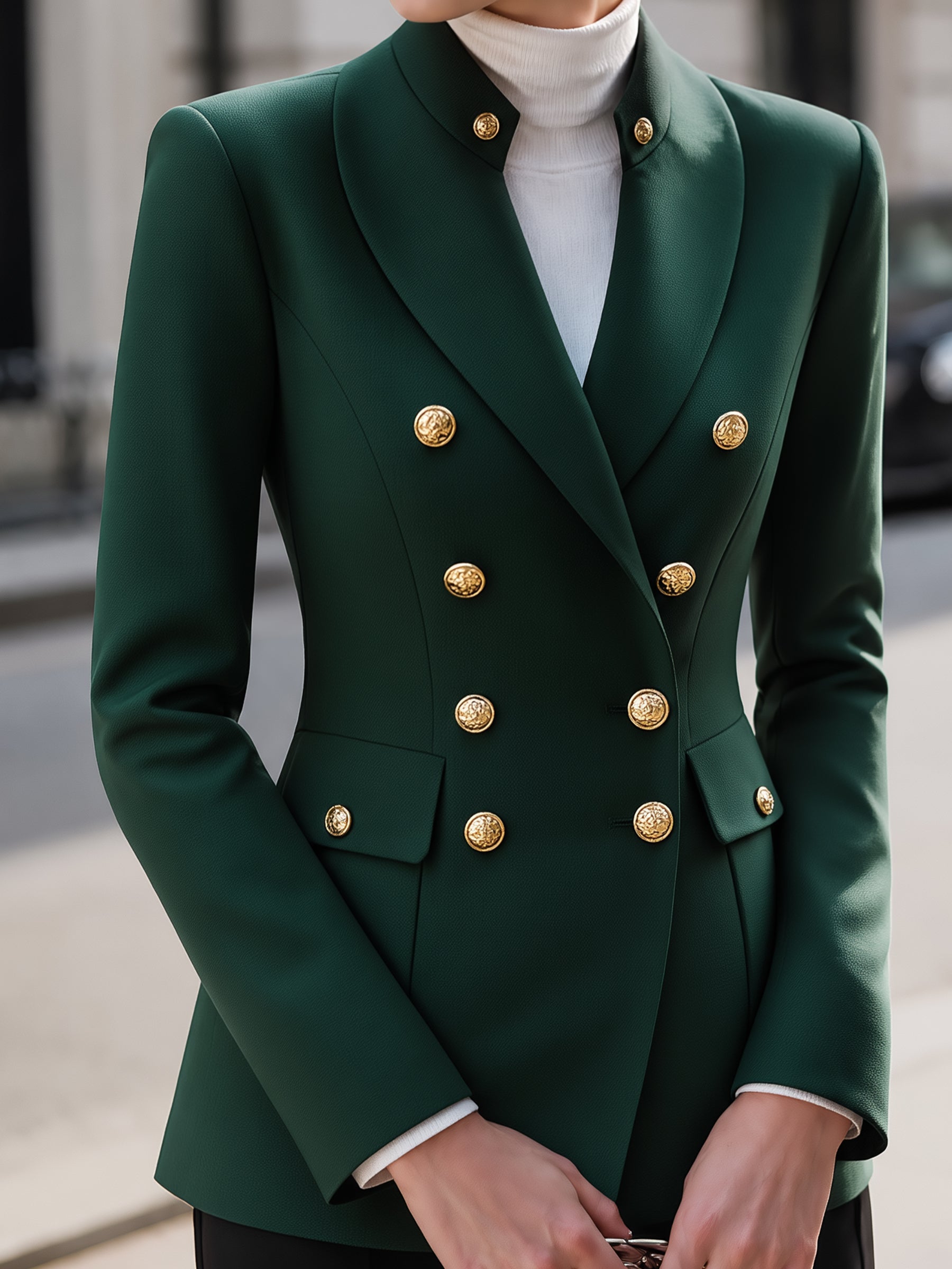 Double-Breasted Sculpted Blazer