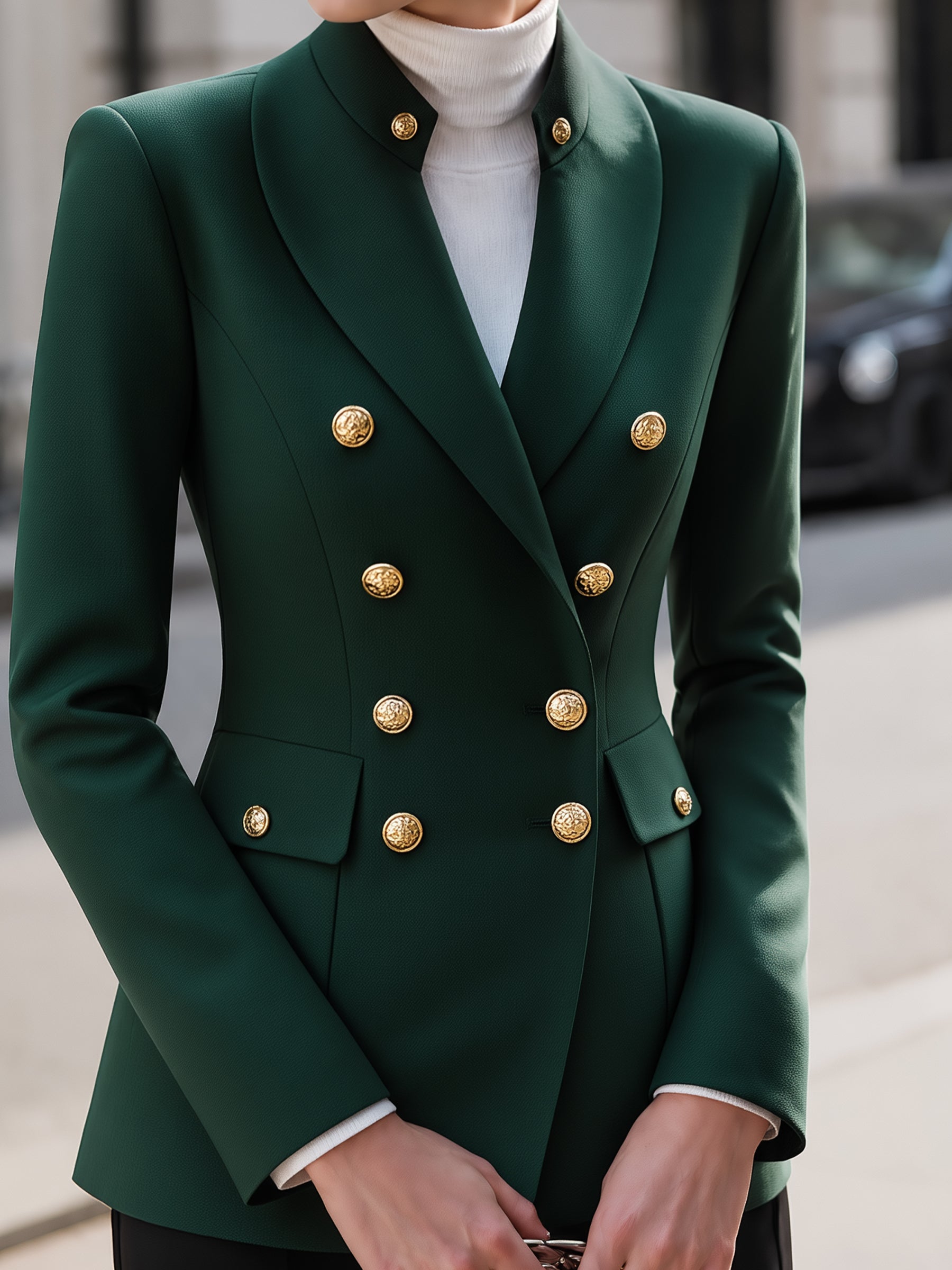 Double-Breasted Sculpted Blazer