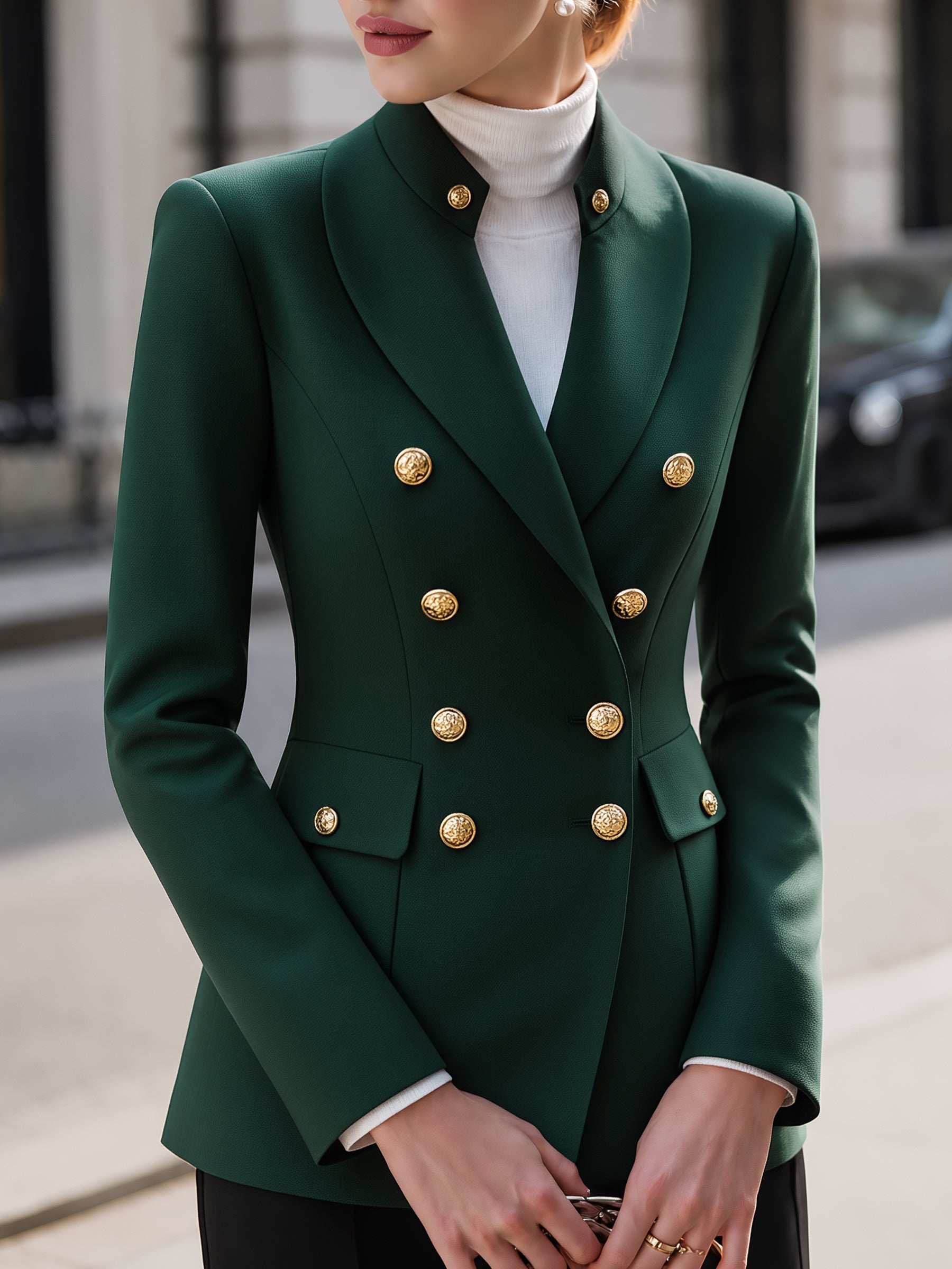 Double-Breasted Sculpted Blazer
