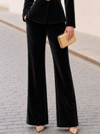 Velvet Belted Blazer & Flared Trouser Co-Ord Set