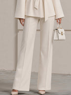 Belted Stand Collar Flare Sleeve Jacket & Wide Leg Trouser Co-Ord Set