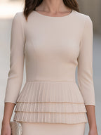 Elegant Three-Tier Pleated Ruffle Top And Skirt Set