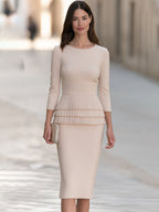 Elegant Three-Tier Pleated Ruffle Top And Skirt Set