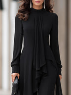 Chiffon Overlay Tunic And Tailored Wide-Leg Pants Set