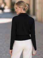 Women's Wrap Front Collared Knit Sweater