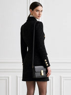 Double-Breasted Tweed Blazer Mini Dress