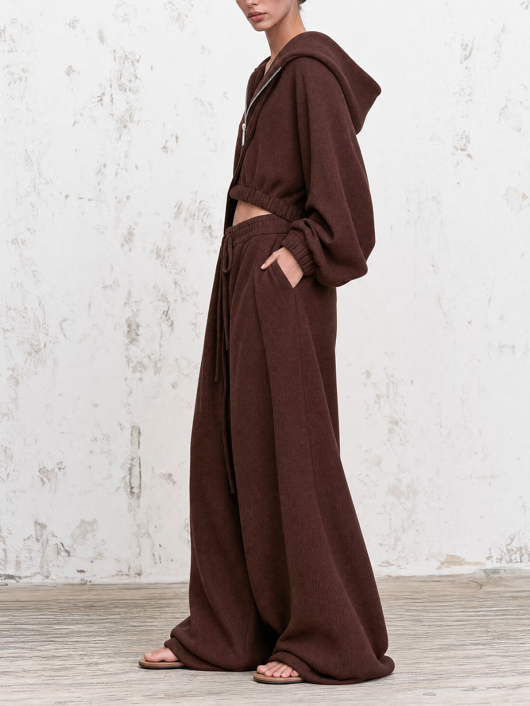 Soft Waffle Knit Fabric, Lightweight And Breathable, Delivers Cozy Relaxed Wearing Experience