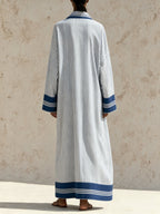 Blue Striped Oversized Shirt Dress