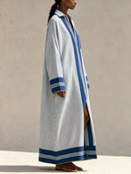 Blue Striped Oversized Shirt Dress