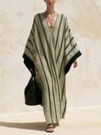 Striped Kaftan Maxi Dress