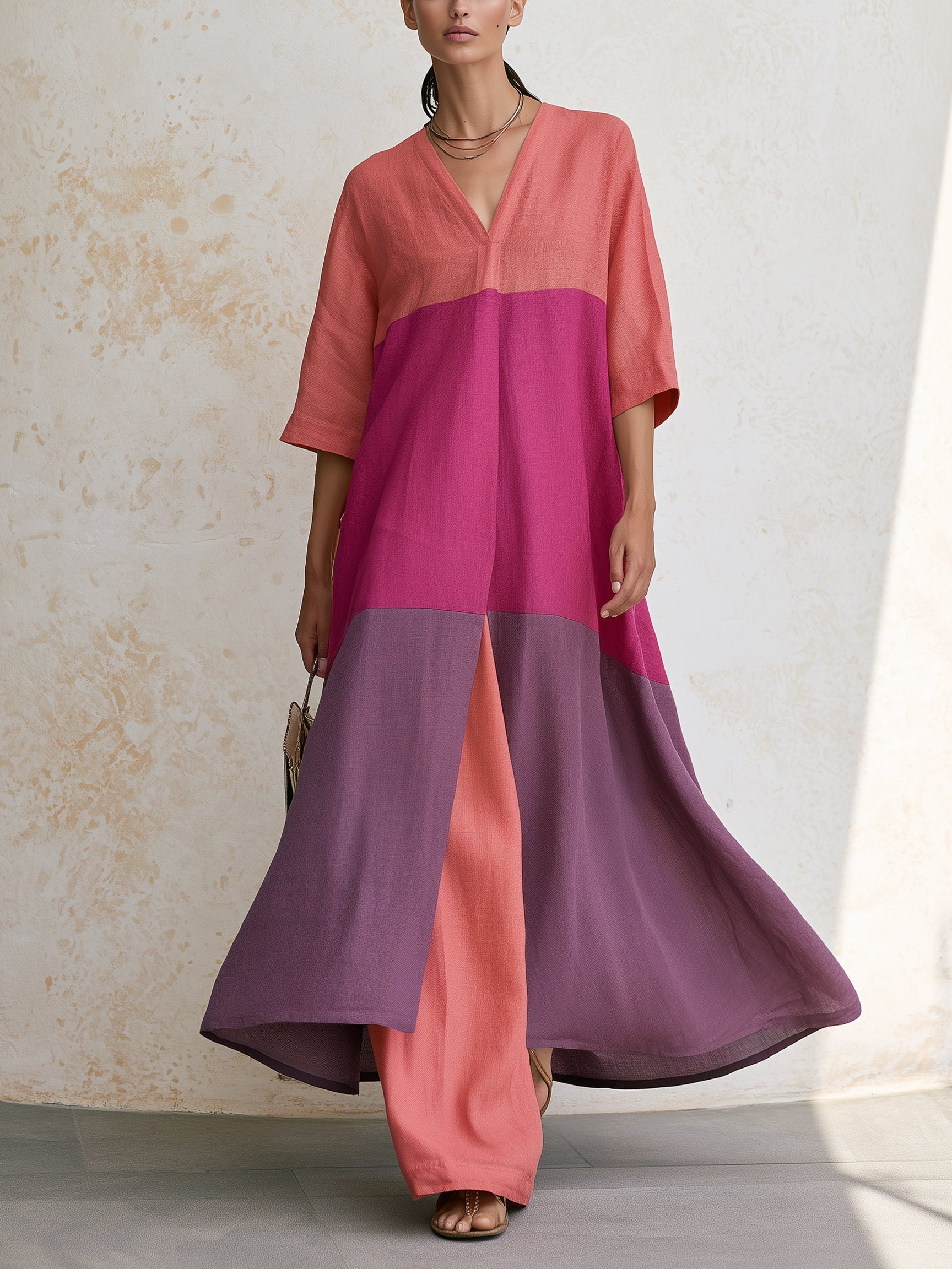 Color Block Tunic & Pants Set