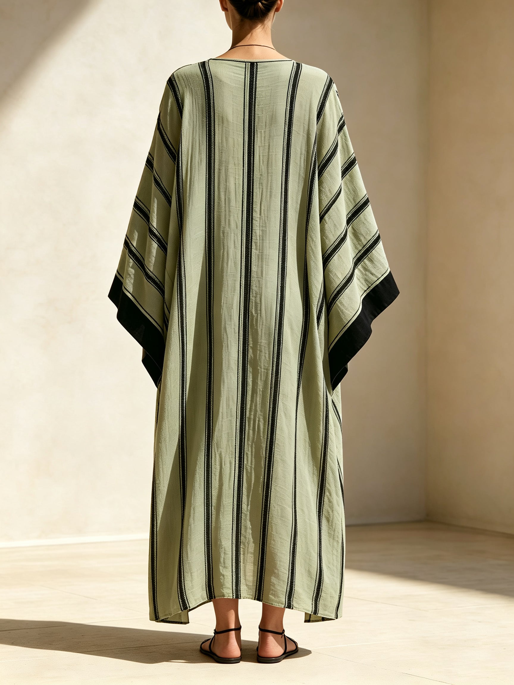 Striped Kaftan Maxi Dress