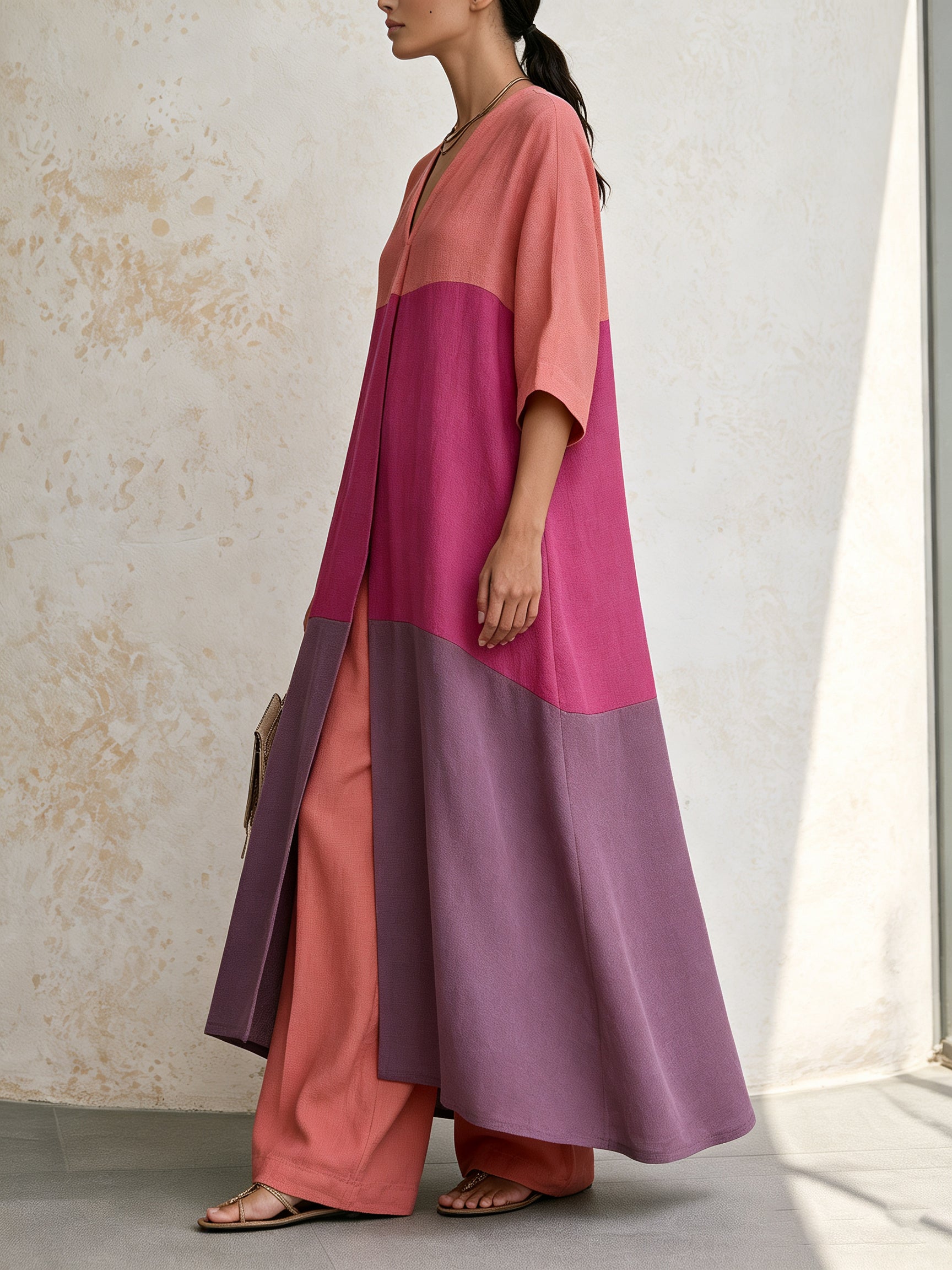 Color Block Tunic & Pants Set