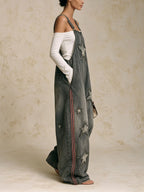 Star Patch Denim Overalls