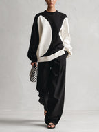 Women's Abstract Contrast Panel Sweatshirt