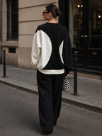 Women's Abstract Contrast Panel Sweatshirt