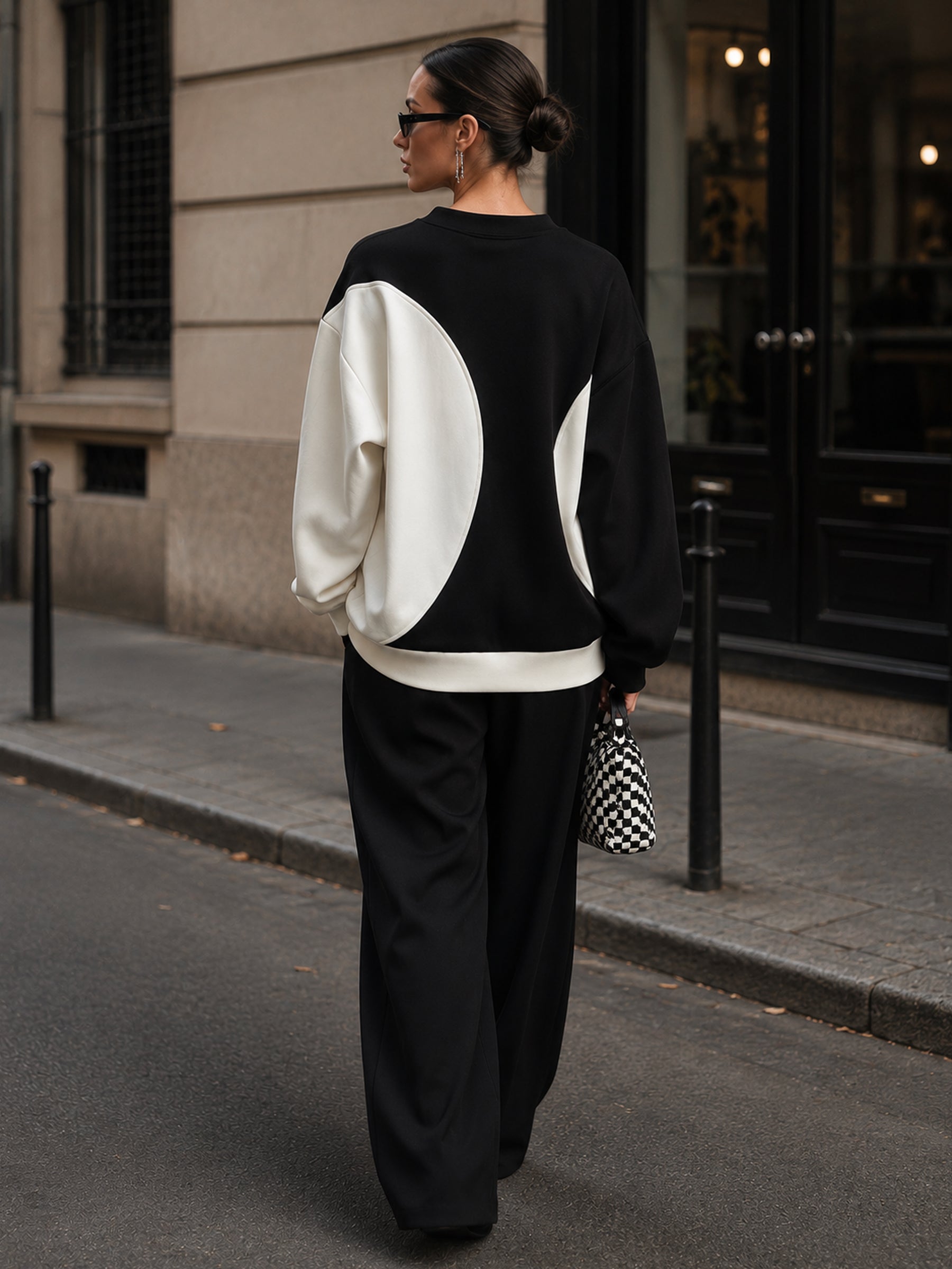 Women's Abstract Contrast Panel Sweatshirt