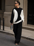 Women's Abstract Contrast Panel Sweatshirt